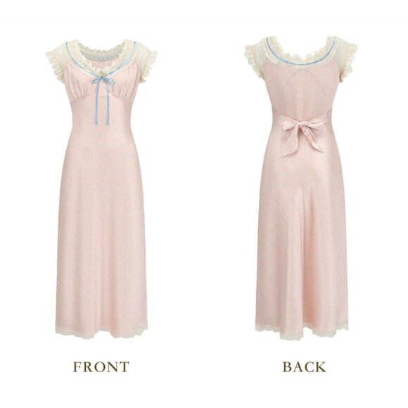 Soft Pink Lace-Trim Maxi Dress By Lacemade - Picture 3 of 14